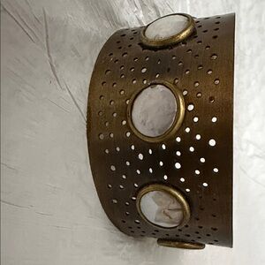 Anthropologie Bronze and Cream Cuff Bracelet